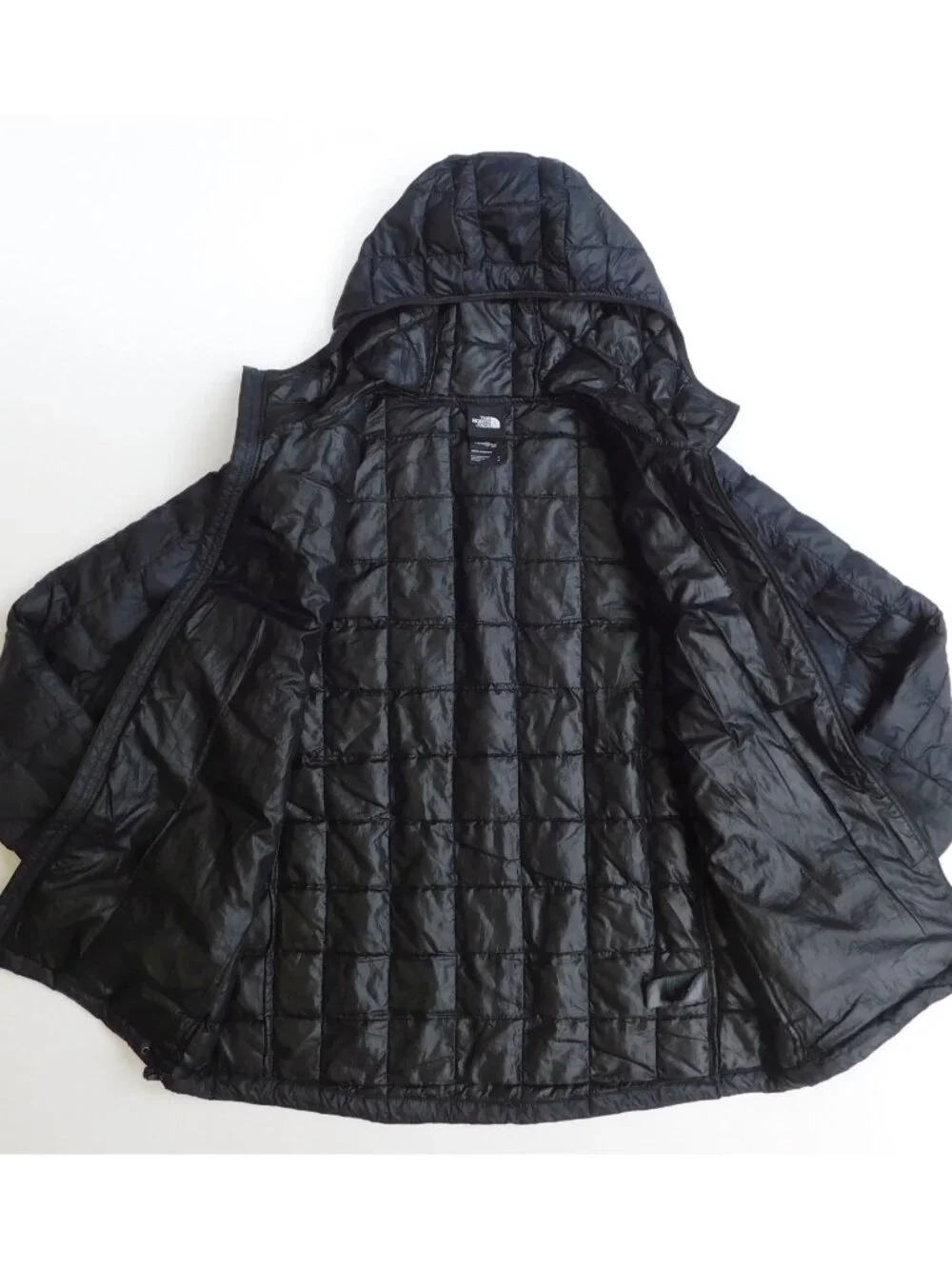 NORTH FACE Mens Medium THERMOBALL ECO Black Nano Puffer Hoodie 2.0 Zip Jacket